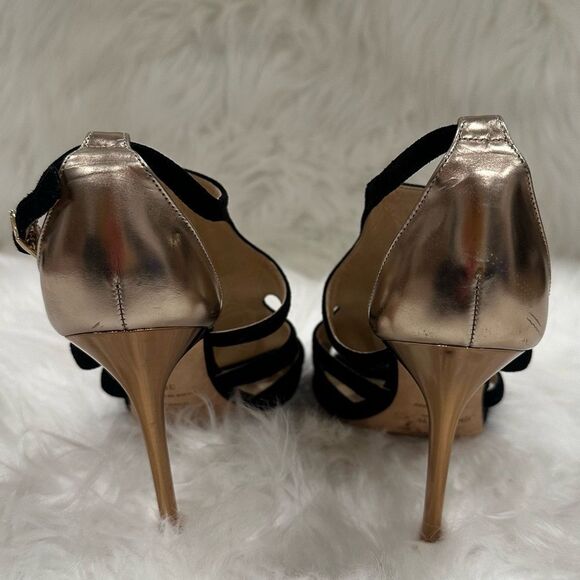 Jimmy Choo Tida Suede Cutout Sandals in Black Suede - Picture 7 of 15